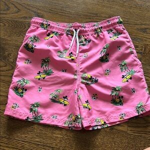 Boys Disney Pink Swim Shorts with Surfing Print